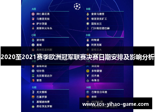 2020至2021赛季欧洲冠军联赛决赛日期安排及影响分析